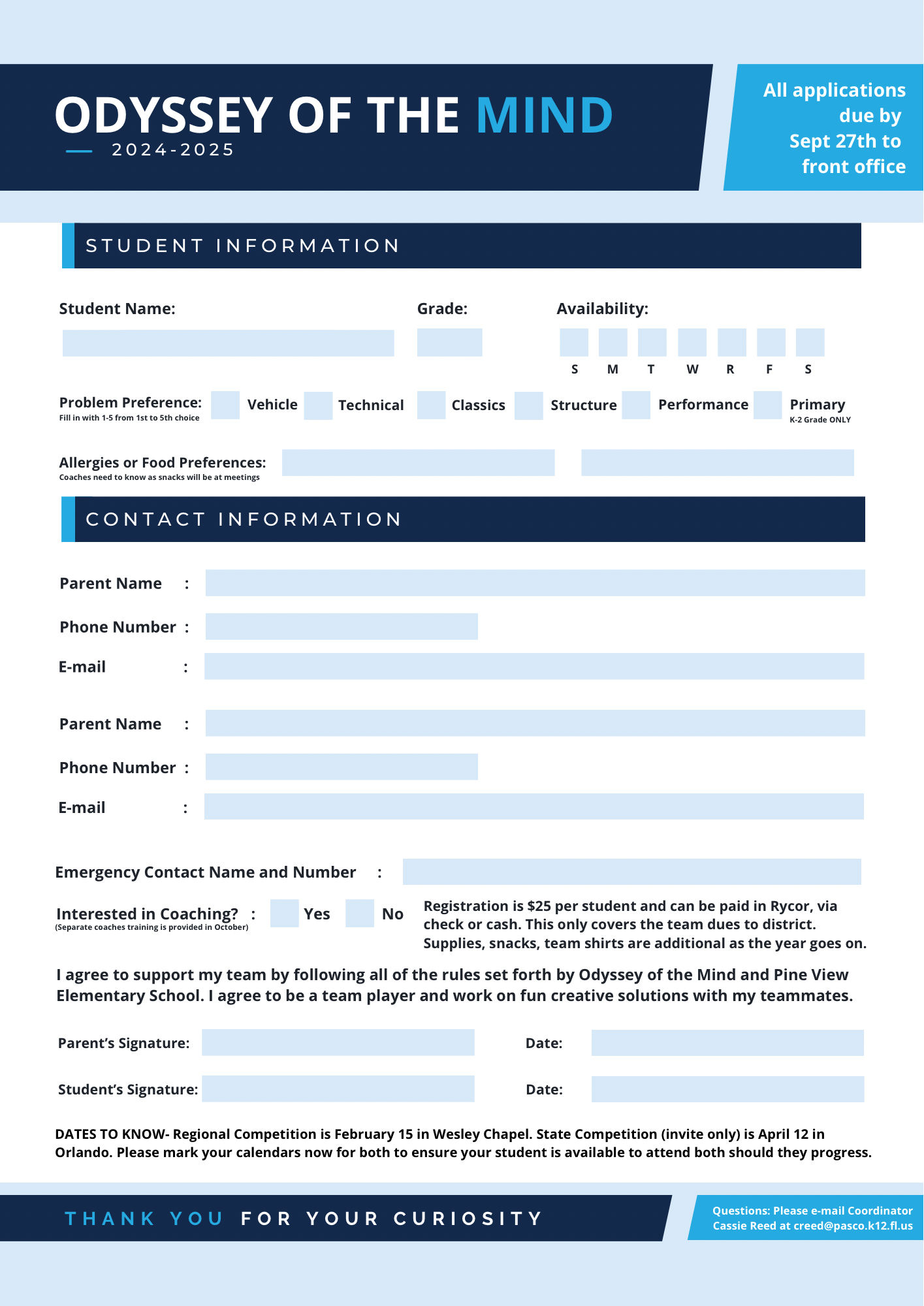 Odyssey of the Mind 20242025 Pine View Elementary School